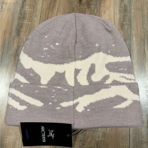 Arc'teryx Patterned Beanie in Gray and Cream